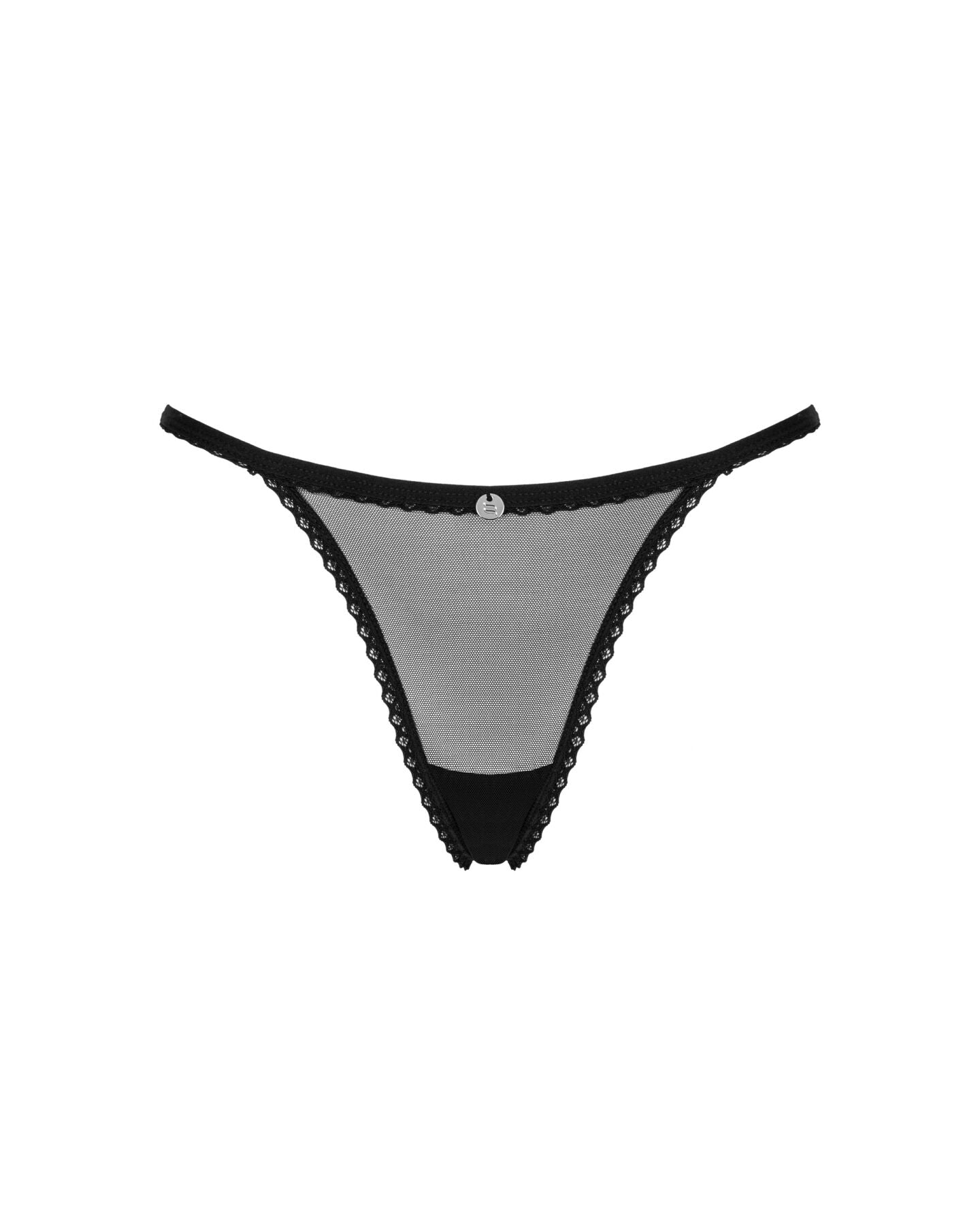 Прозорі стрінги із мереживом Obsessive Celia Noir thong XL