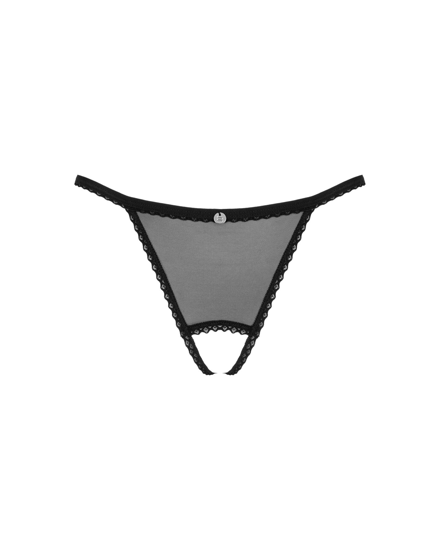 Прозорі стрінги з доступом Obsessive Celia Noir crotchless thong M/L