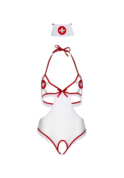 Костюм медсестри Leg Avenue Naughty Nurse, one size, боді та шапочка
