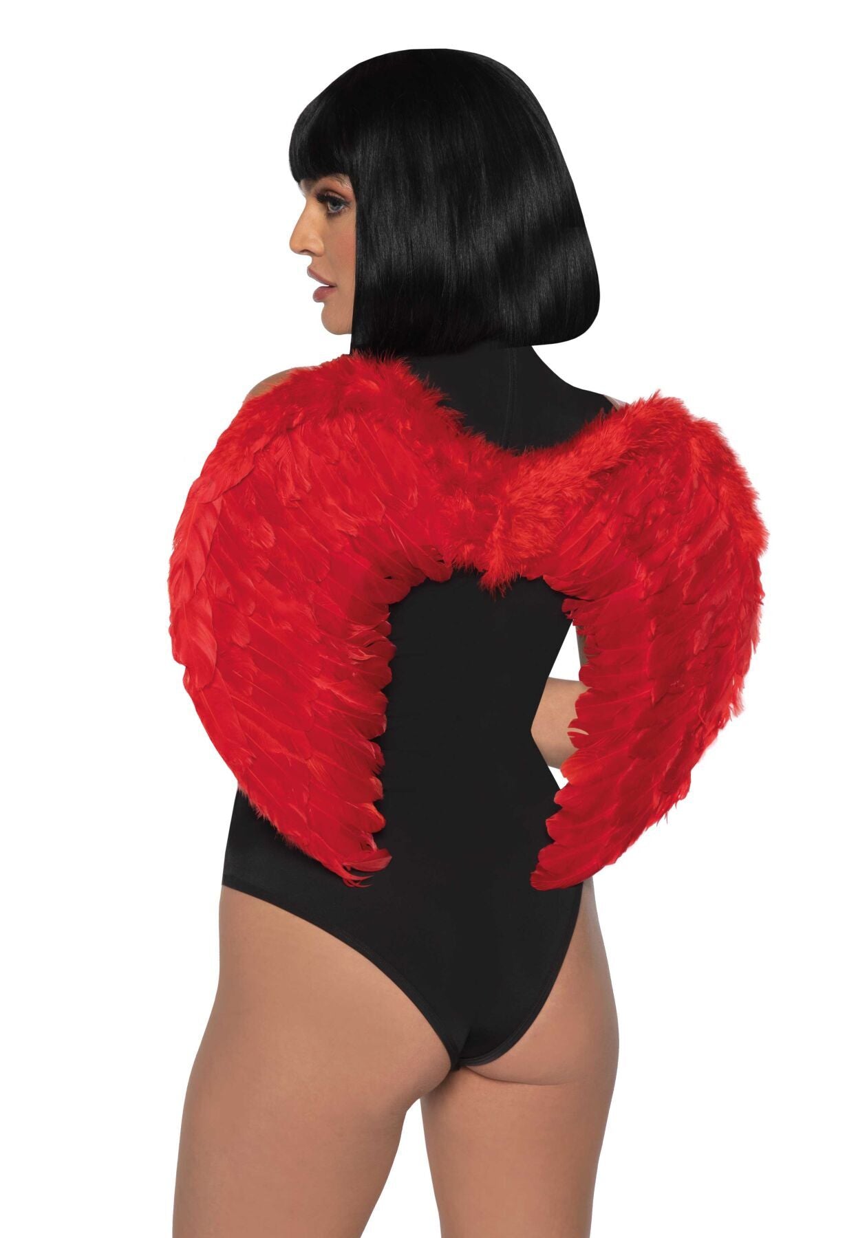 Крила дияволиці Leg Avenue devil wings Red, справжнє пір’я