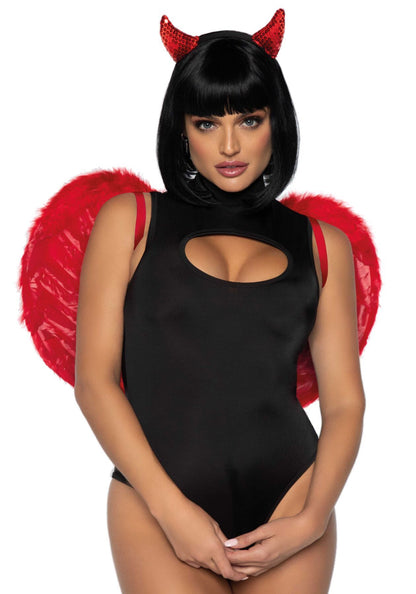 Крила дияволиці Leg Avenue devil wings Red, справжнє пір’я
