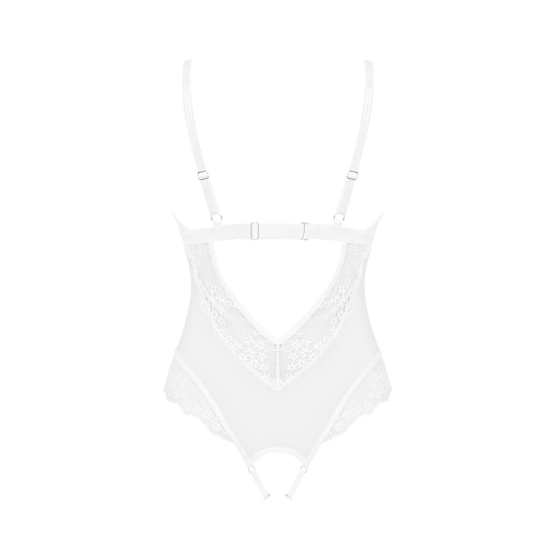 Еротичне напівпрозоре боді Obsessive Heavenlly crotchless teddy M/L, з доступом