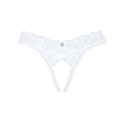 Мереживні танга Obsessive Heavenlly crotchless thong XL/2XL, з доступом