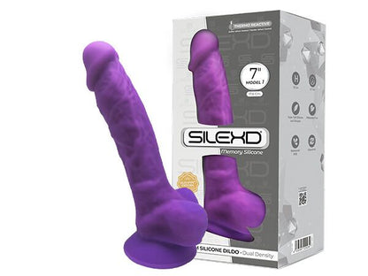 Фалоімітатор SilexD Johnny Purple (MODEL 1 size 7in), двошаровий, силікон+Silexpan, діаметр 3,8 см