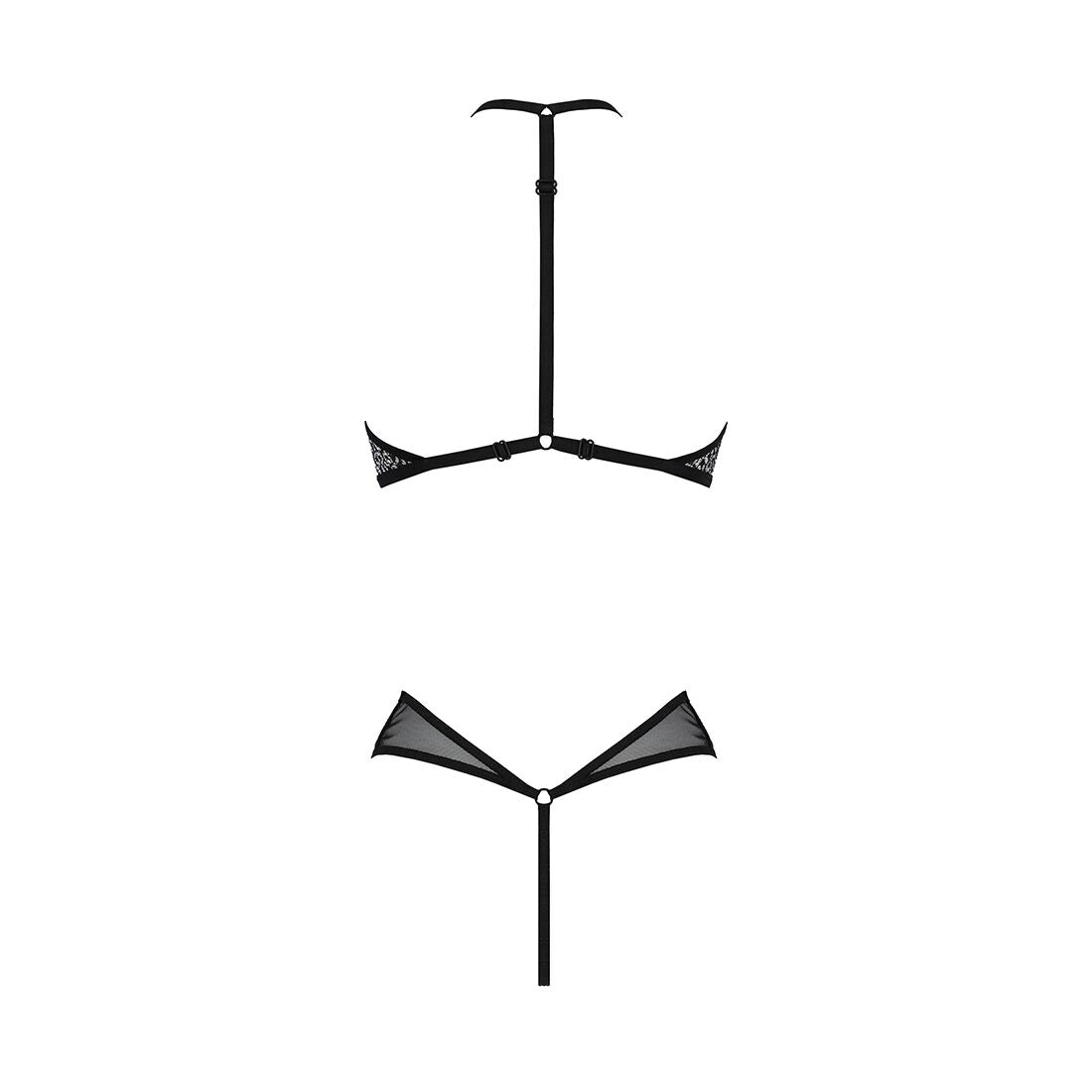 Сітчасте боді з мереживом на грудях Passion SATARA BODY L/XL black