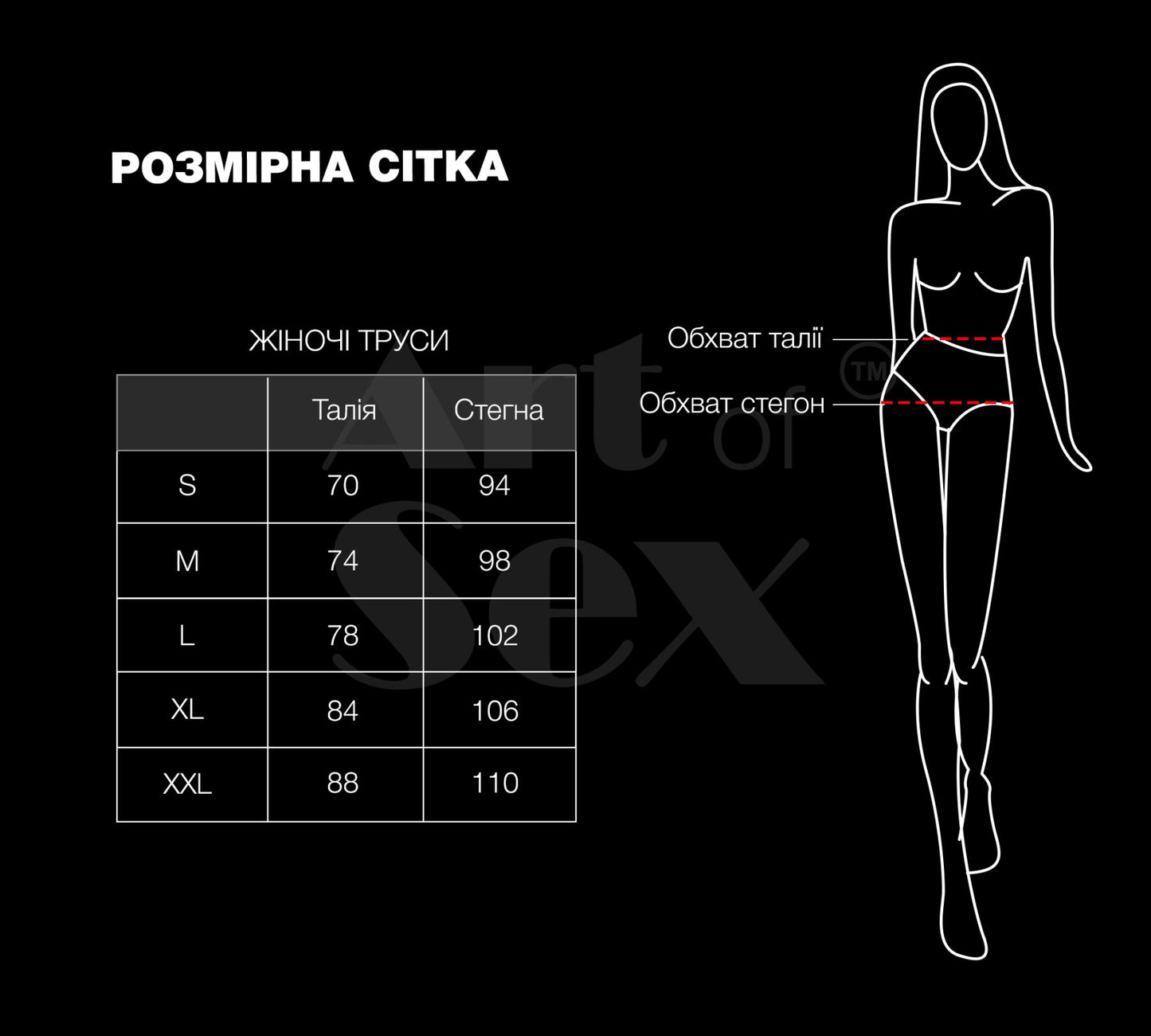 Жіночі трусики Art of Sex - Love Червоні розмір XL