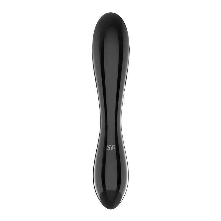 Двосторонній скляний дилдо Satisfyer Dazzling Crystal 1 Black, дуже міцний, без стопера