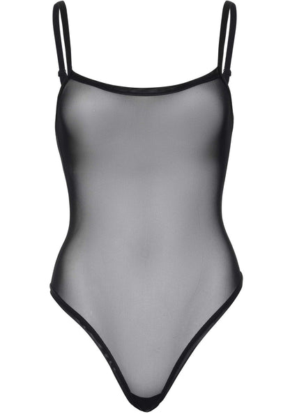 Еротичне боді Leg Avenue Cami bodysuit with thong Black XL, на бретелях