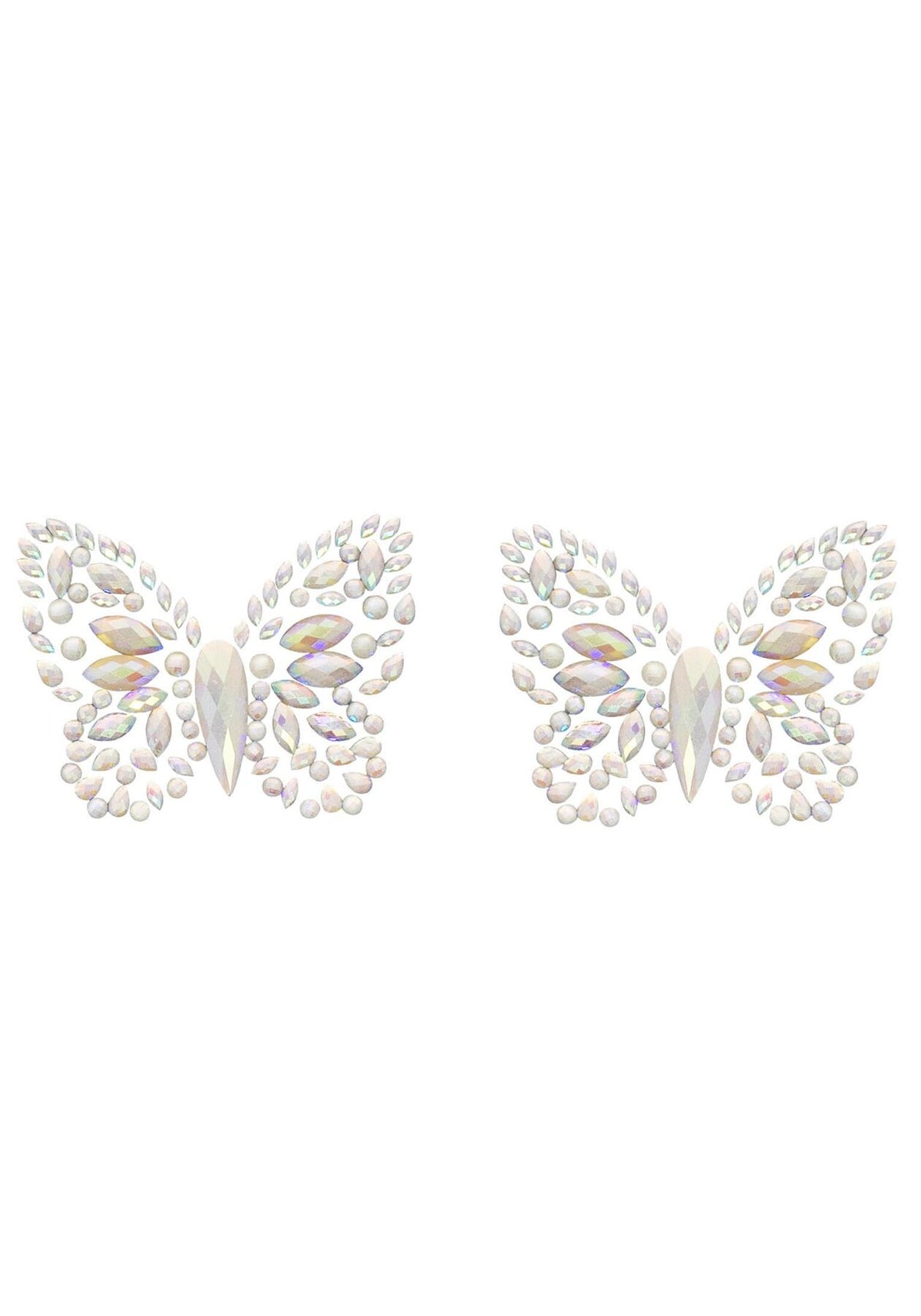 Пестис-метелики з кристалів Leg Avenue Chrysallis nipple sticker, наліпки, світяться у темряві