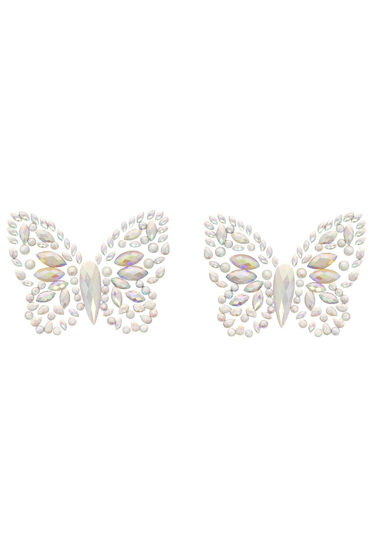 Пестис-метелики з кристалів Leg Avenue Chrysallis nipple sticker, наліпки, світяться у темряві
