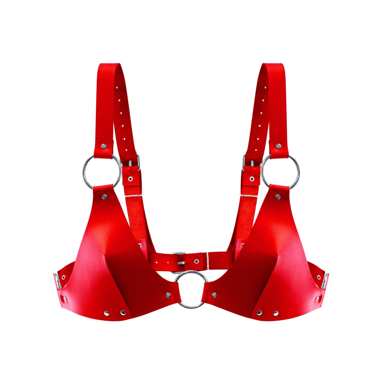 Ліф з натуральної шкіри Feral Feelings - Bikini Top Red