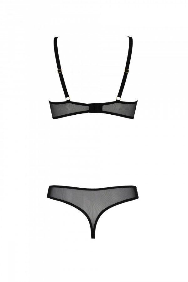 Еротичне боді Passion MARINA BODY, S/M, beige, з відкритими чашками