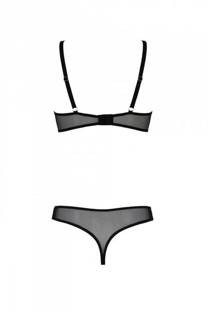 Еротичне боді Passion MARINA BODY, S/M, black, з відкритими чашками