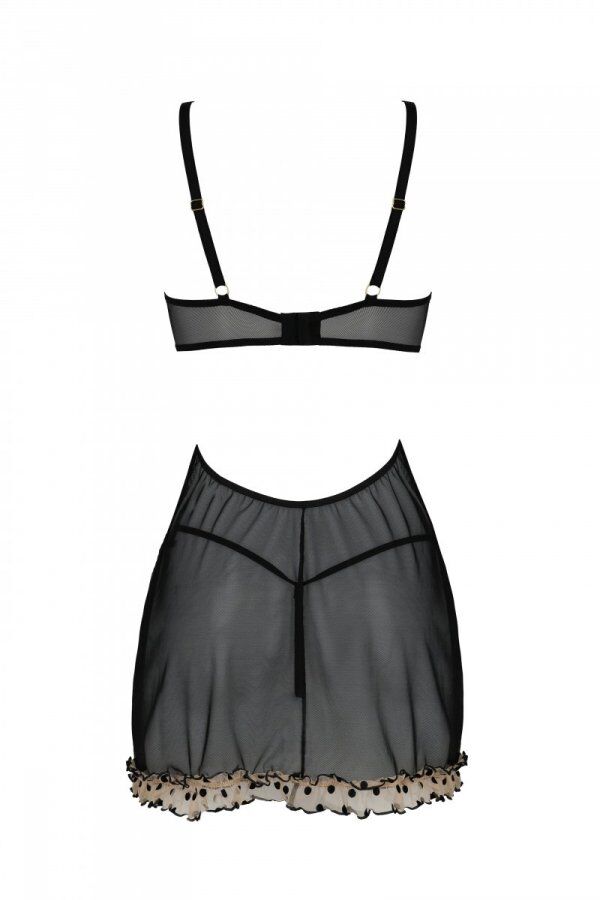 Еротичний пеньюар Passion MARINA CHEMISE, XXL/XXXL, beige