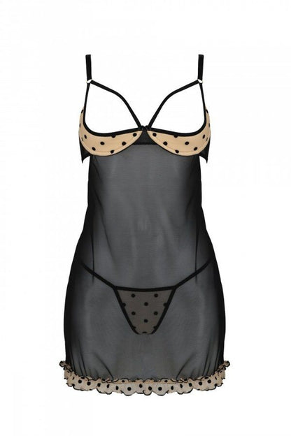 Еротичний пеньюар Passion MARINA CHEMISE, XXL/XXXL, beige