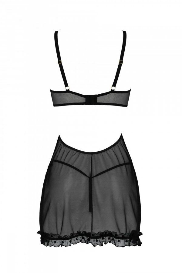 Еротичний пеньюар Passion MARINA CHEMISE, S/M, black