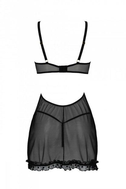 Еротичний пеньюар Passion MARINA CHEMISE, XXL/XXXL, black