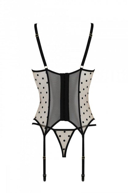 Корсет Passion MARINA CORSET, L/XL, beige, з відкритими чашками