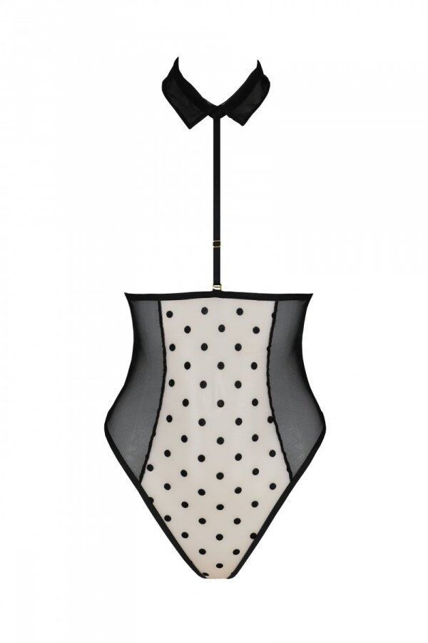 Еротичне боді Passion TRISHA BODY, XXL/XXXL, beige, з відкритими чашками