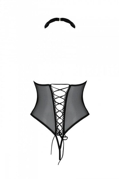 Еротичне боді Passion TRISHA BODY, XXL/XXXL, beige, з відкритими чашками