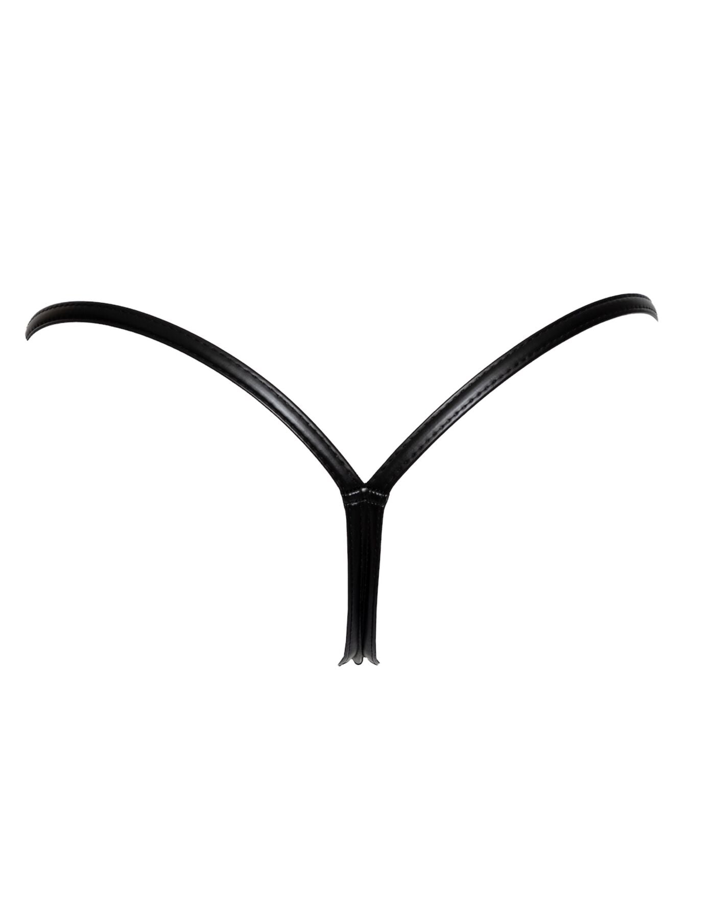 Трусики Noir Handmade P008 Powerwetlook panty with gold clasp - XXL