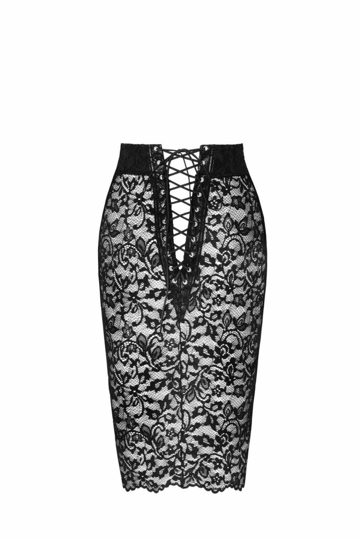 Спідниця Noir Handmade F302 Ambivalence lace up midi skirt - XXL