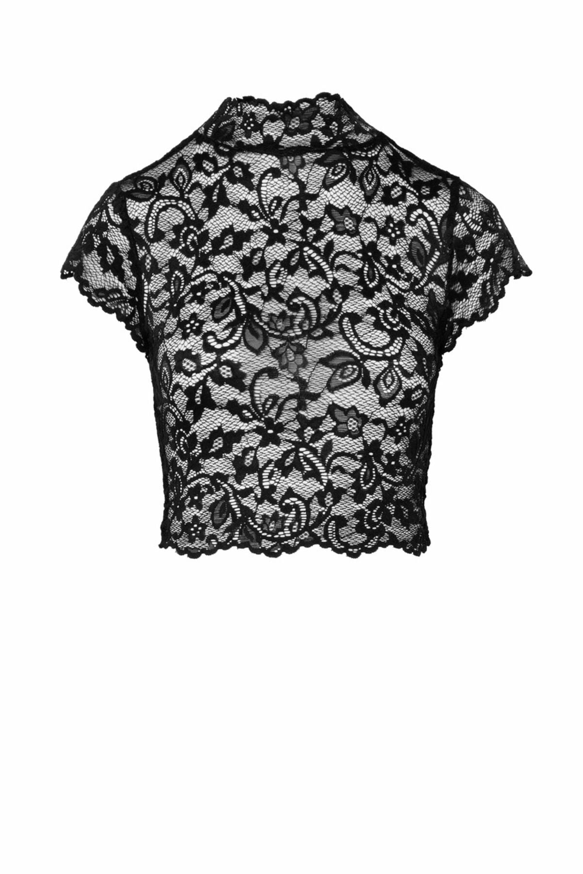 Топ Noir Handmade F303 Essence lace top with high collar - S