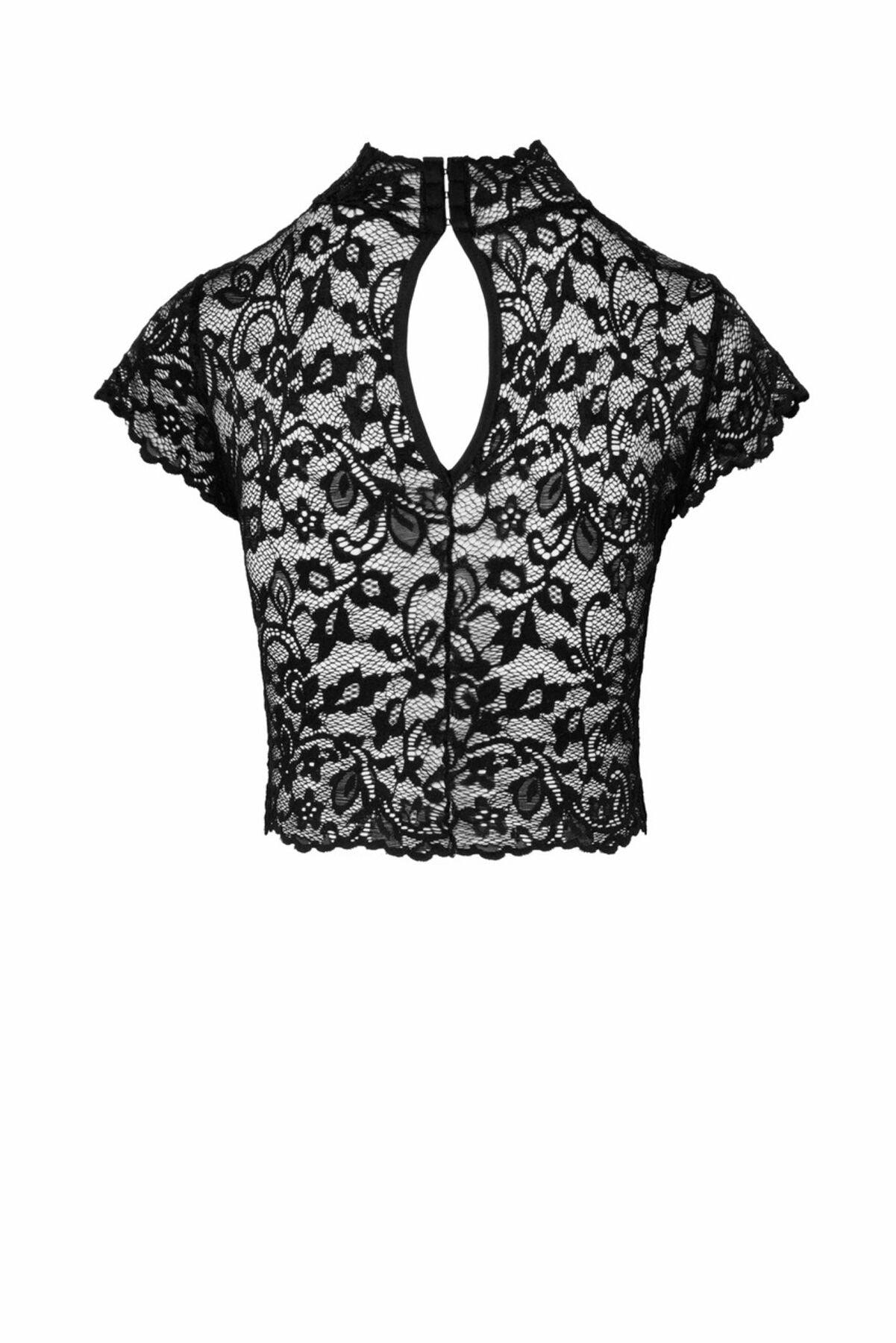 Топ Noir Handmade F303 Essence lace top with high collar - L