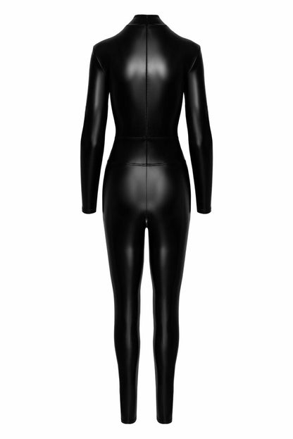 Комбінезон Noir Handmade F319 Caged wetlook catsuit with zippers and ring - XXL