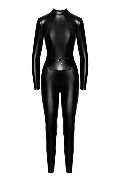 Комбінезон Noir Handmade F319 Caged wetlook catsuit with zippers and ring - XXL