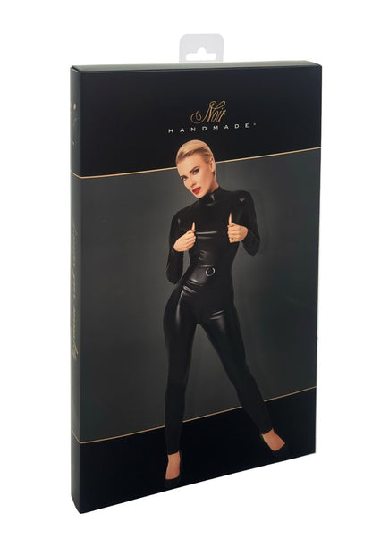 Комбінезон Noir Handmade F319 Caged wetlook catsuit with zippers and ring - XXL