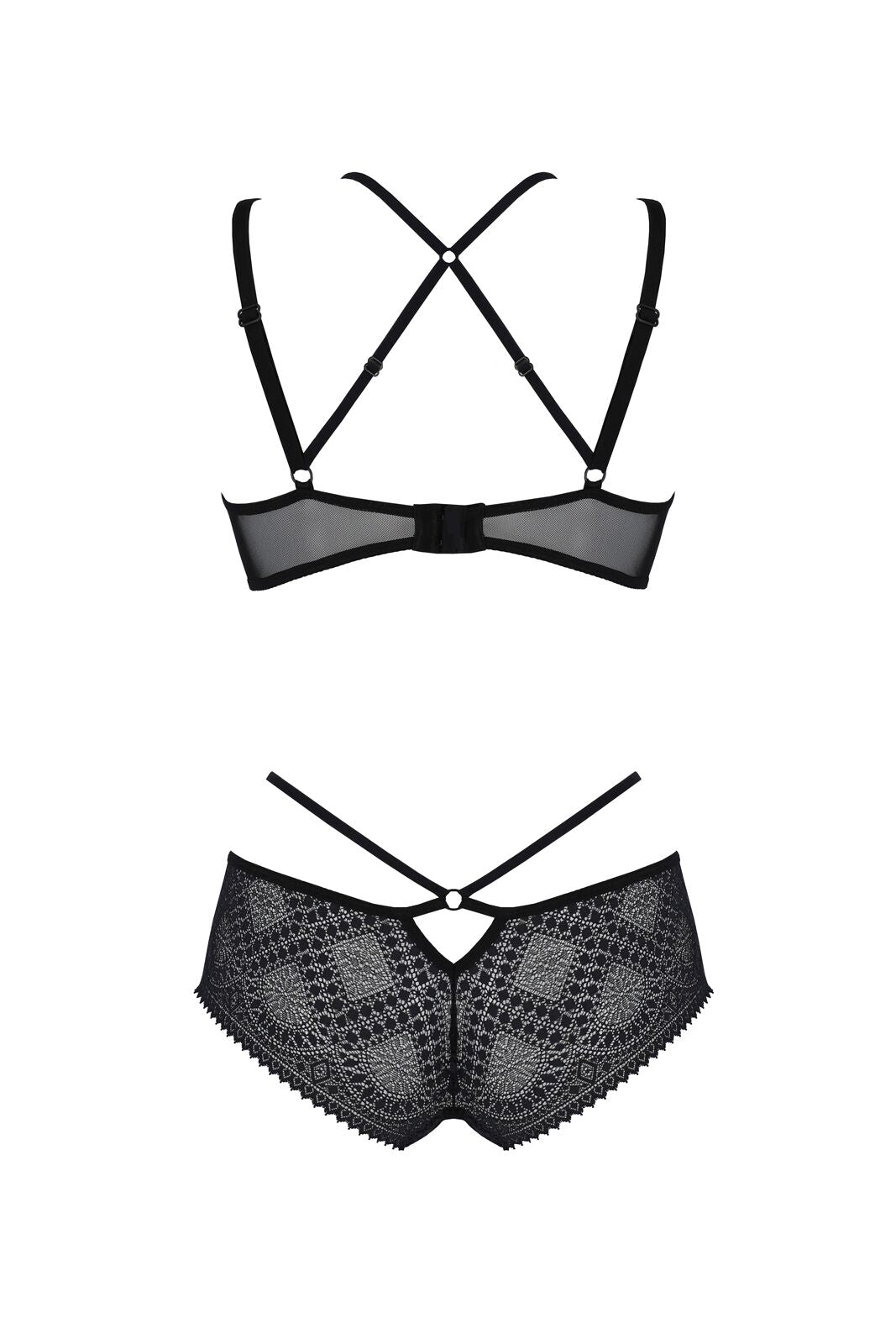 Комплект Passion DROSERA BIKINI black, XXL/XXXL, бюстгальтер і трусики-кюлоти