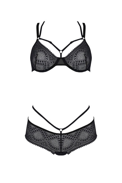 Комплект Passion DROSERA BIKINI black, XXL/XXXL, бюстгальтер і трусики-кюлоти