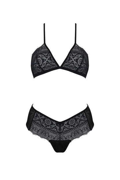 Комплект Passion KERRIA BIKINI black, S/M, бралет і трусики-бікіні