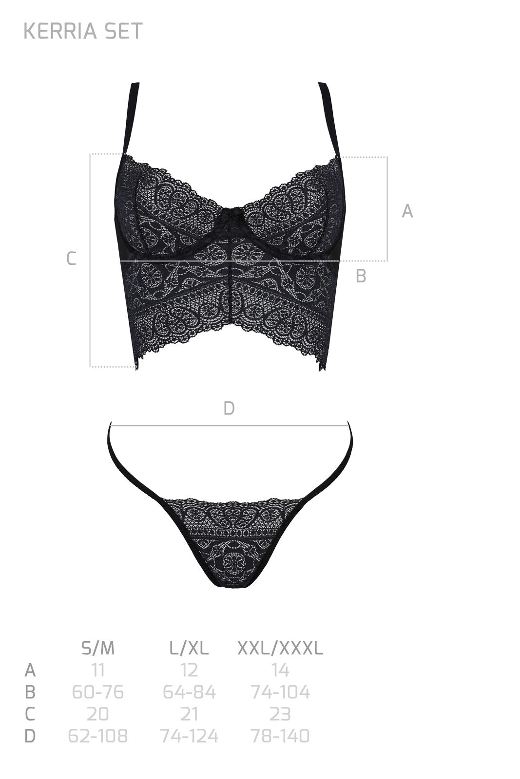 Комплект Passion KERRIA SET black S/M - ECO Passion