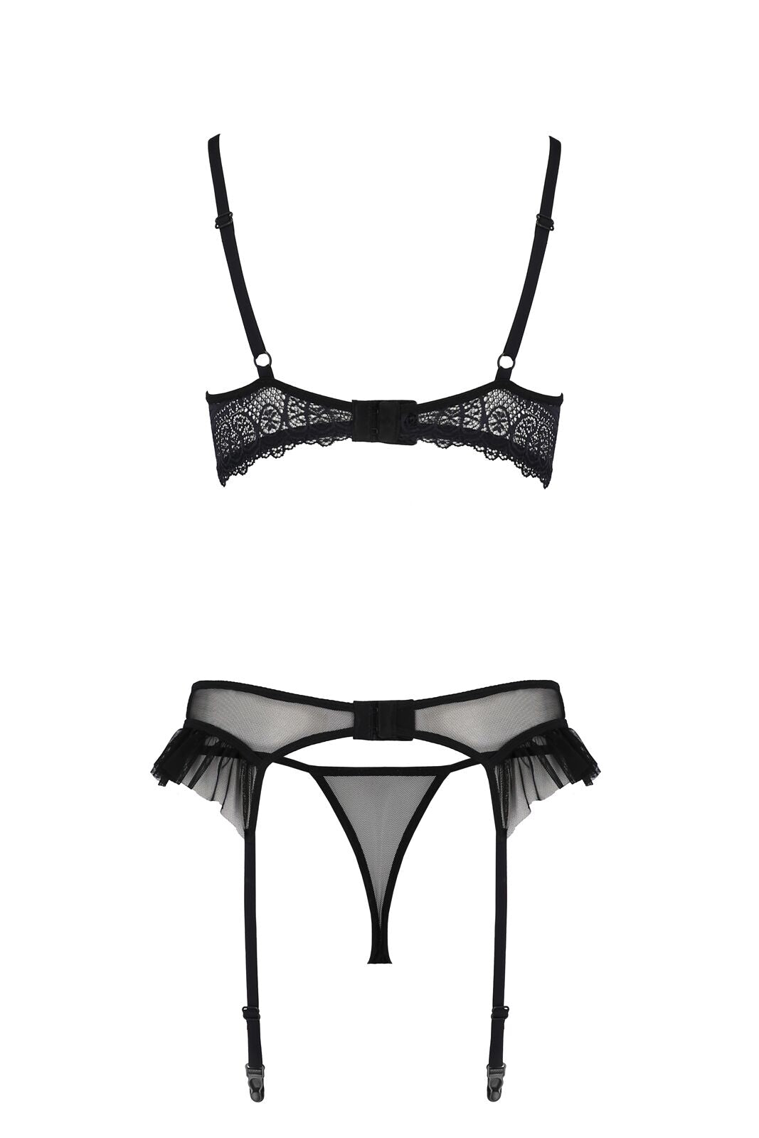 Комплект Passion KERRIA SET WITH OPEN BRA black S/M - ECO Passion