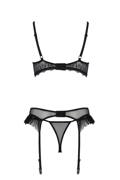 Комплект Passion KERRIA SET WITH OPEN BRA black S/M - ECO Passion