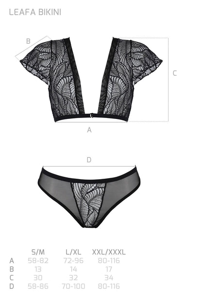 Комплект Passion LEAFA BIKINI black S/M - ECO Passion