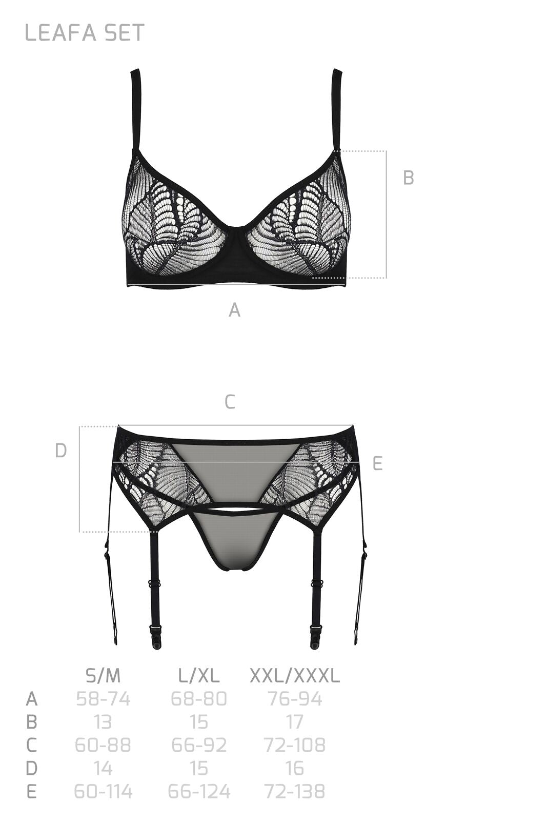 Комплект Passion LEAFA SET black L/XL - ECO Passion