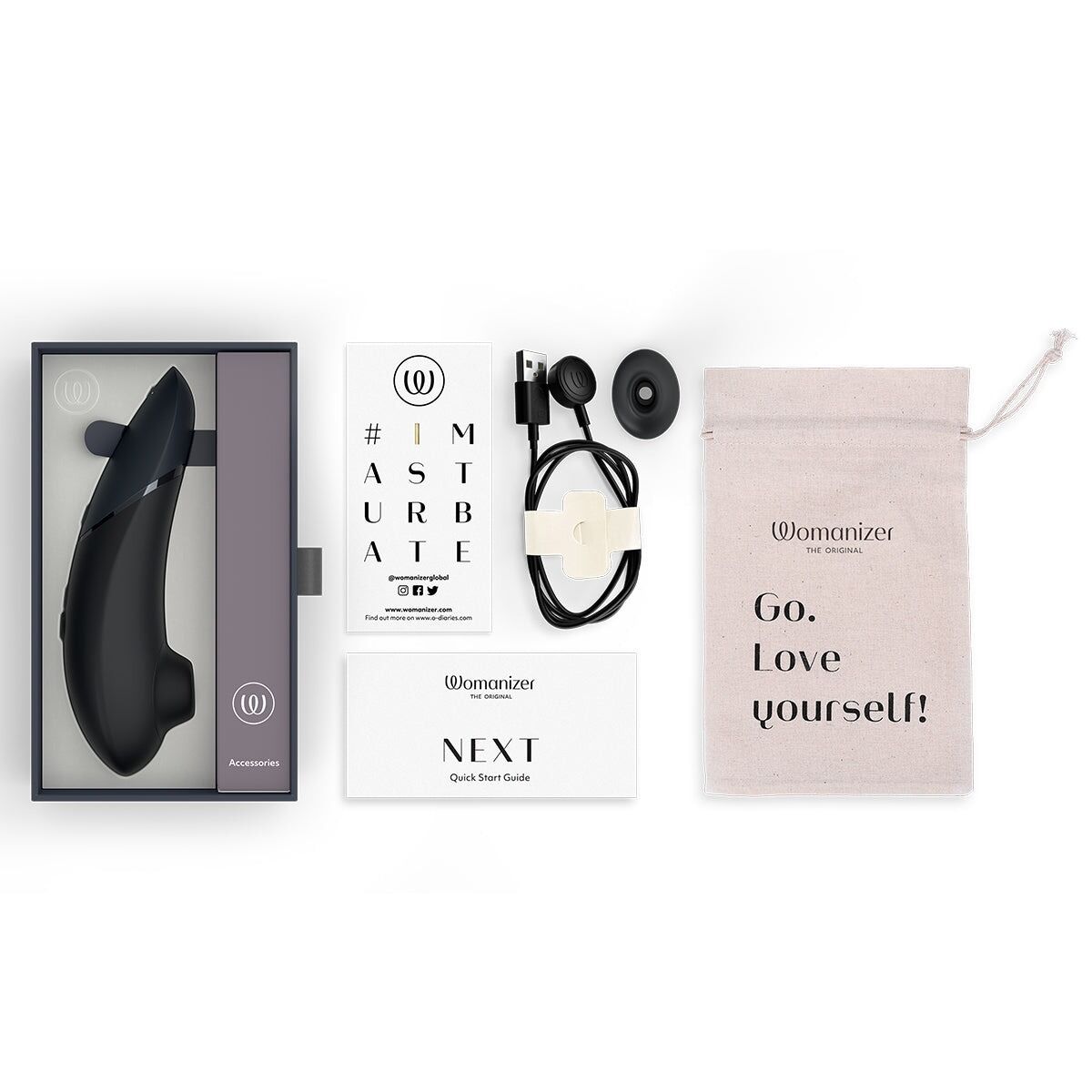 Вакуумний кліторальний стимулятор Womanizer Next Black, 3D Pleasure Air, 14 рівнів інтенсивності