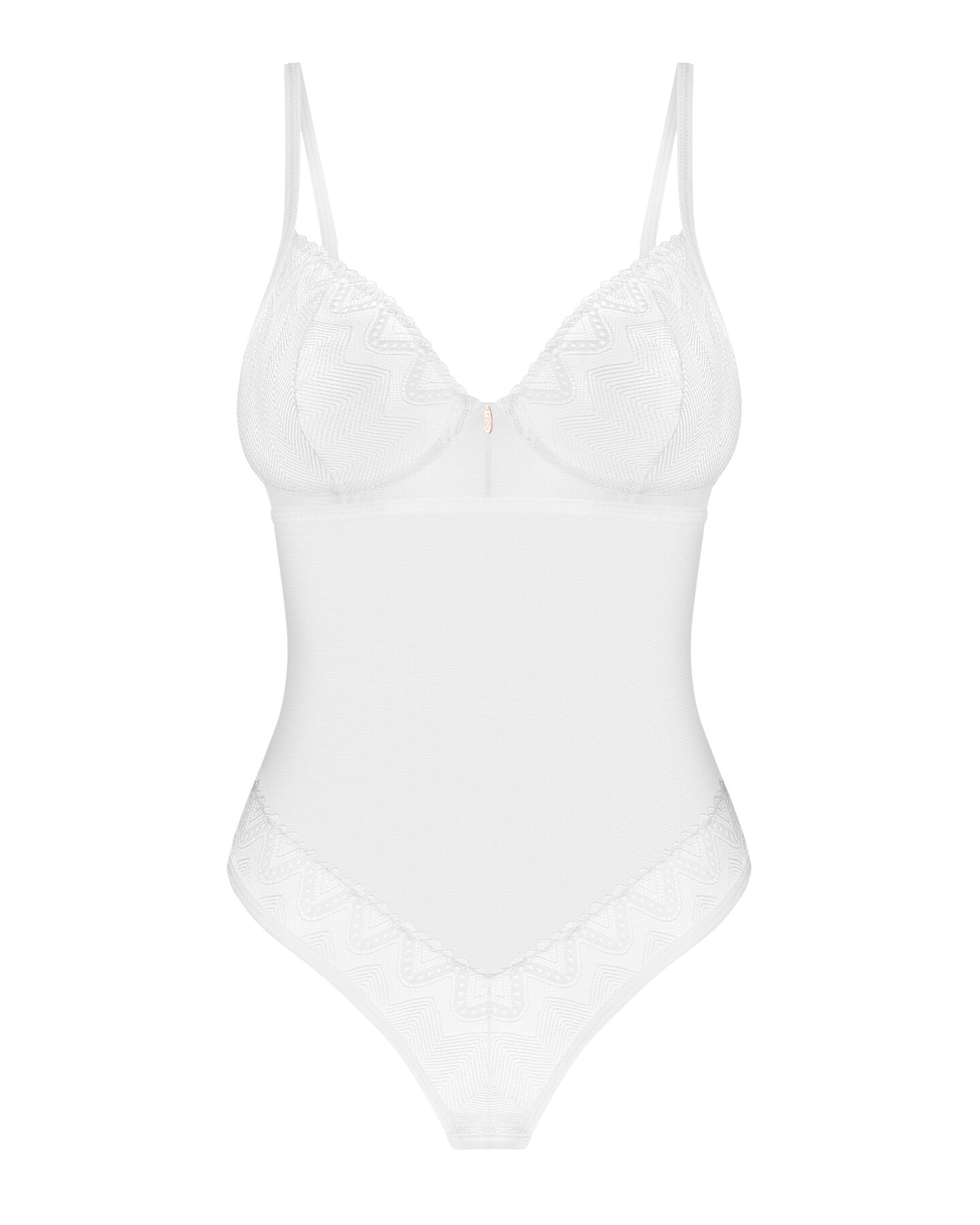 Боді Obsessive Alissium Teddy White, XS/S, ліф з м’якою чашкою, високі вирізи для ніг
