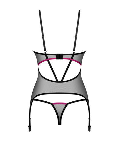 Корсет Obsessive Novenes corset & thong XL/2XL