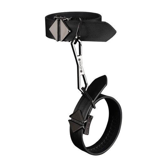 Фіксатори для рук чи ніг LOCKINK Wristcuffs/Anklecuffs, чорні, натуральна шкіра
