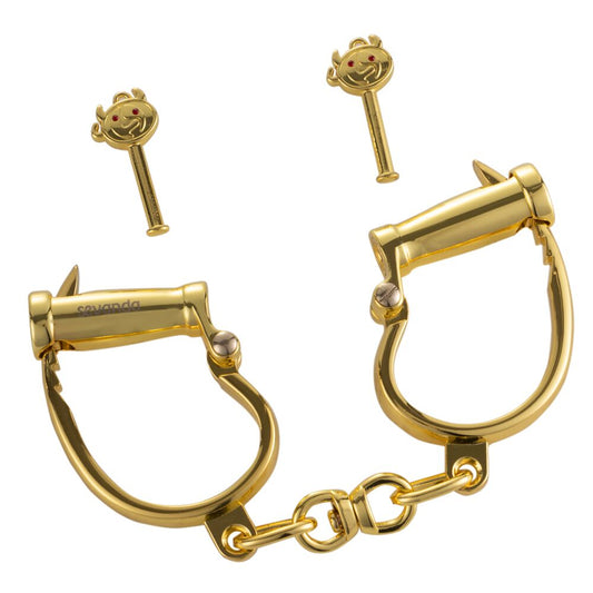Наручники LOCKINK Love-slave Handcuffs золотисті, металеві, у формі стремен