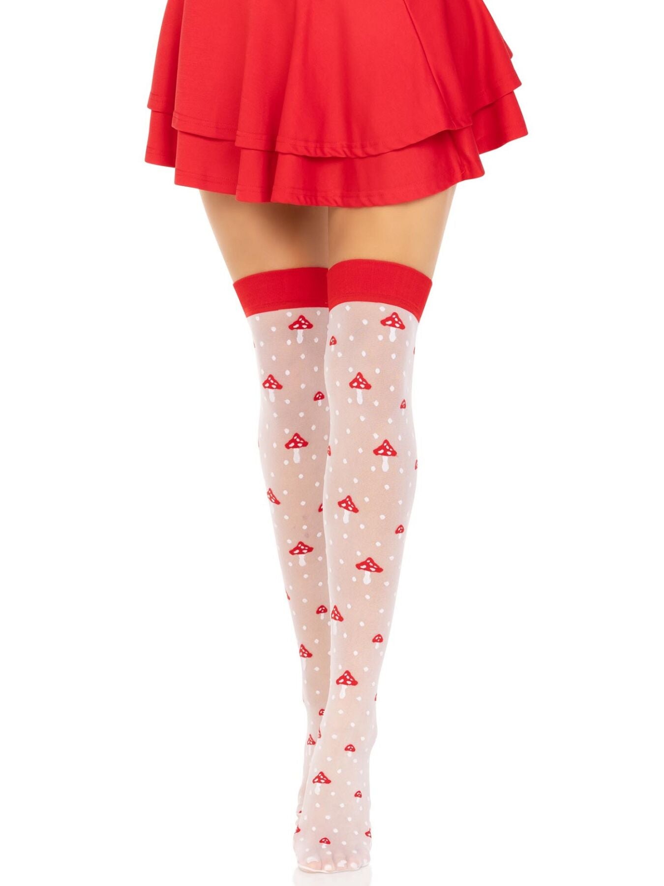 Панчохи Leg Avenue Polka Dot Mushroom Thigh Highs One Size