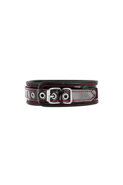Нашийник із натуральної шкіри Fetish Tentation Premium Patent leather choker, кріпильне кільце