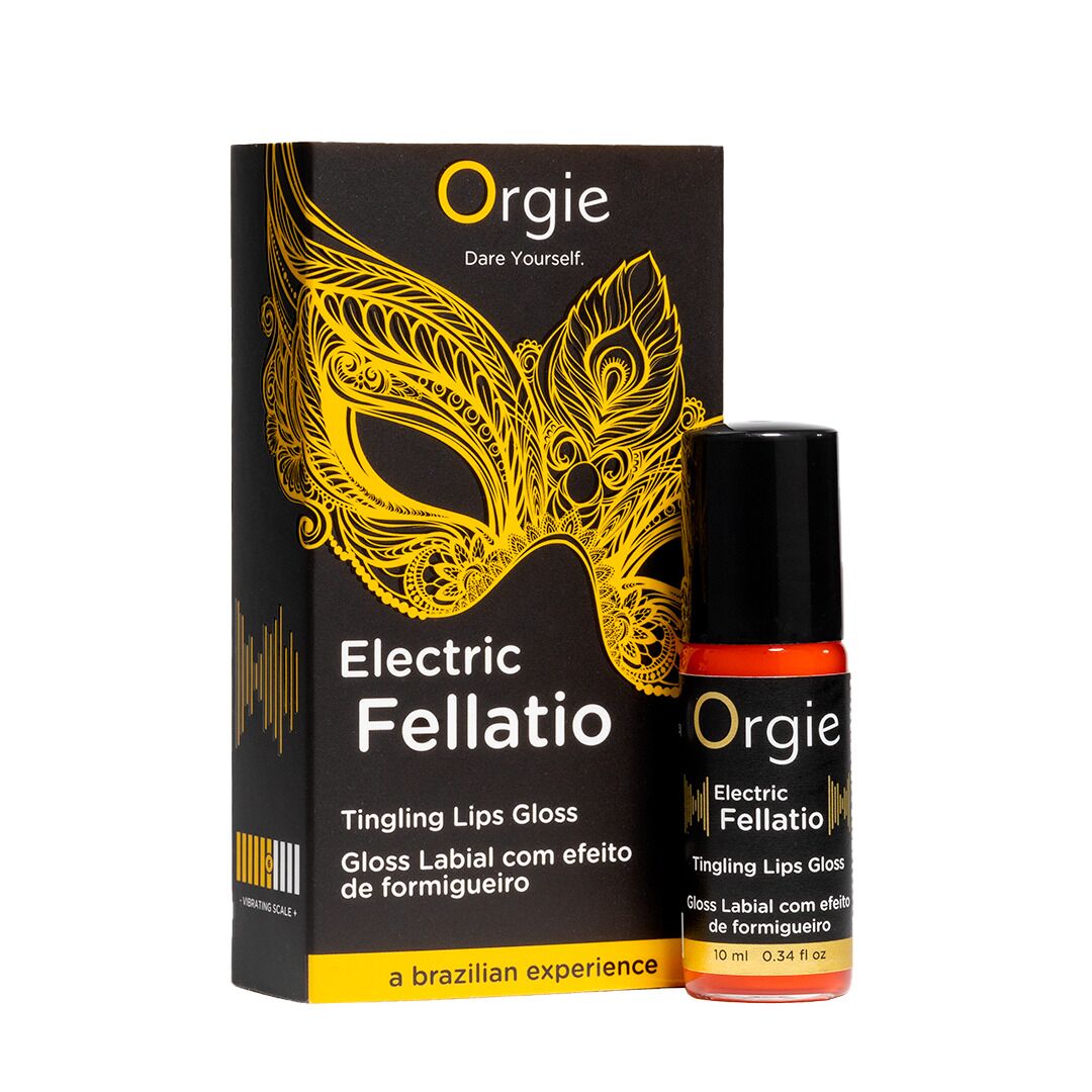 Віброблиск для губ Orgie Electric Fellatio Lips Gloss Tutti-frutti 10 мл, з ефектом поколювання