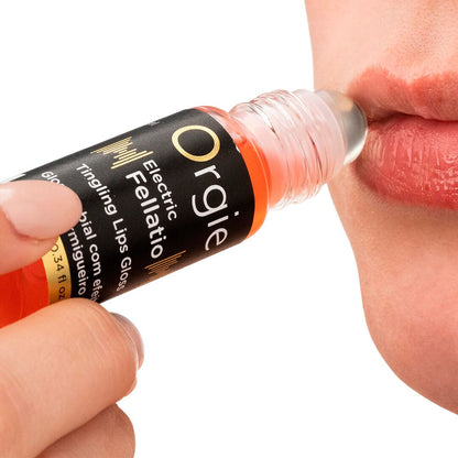 Віброблиск для губ Orgie Electric Fellatio Lips Gloss Tutti-frutti 10 мл, з ефектом поколювання
