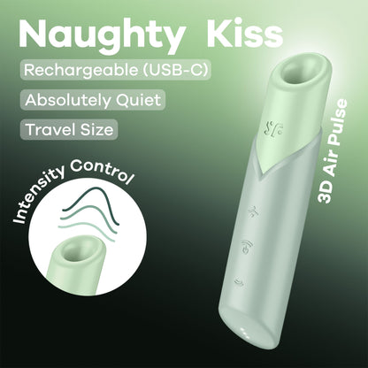 Вакуумний стимулятор Satisfyer Naughty Kiss, магнітна технологія 3D Air Pulse