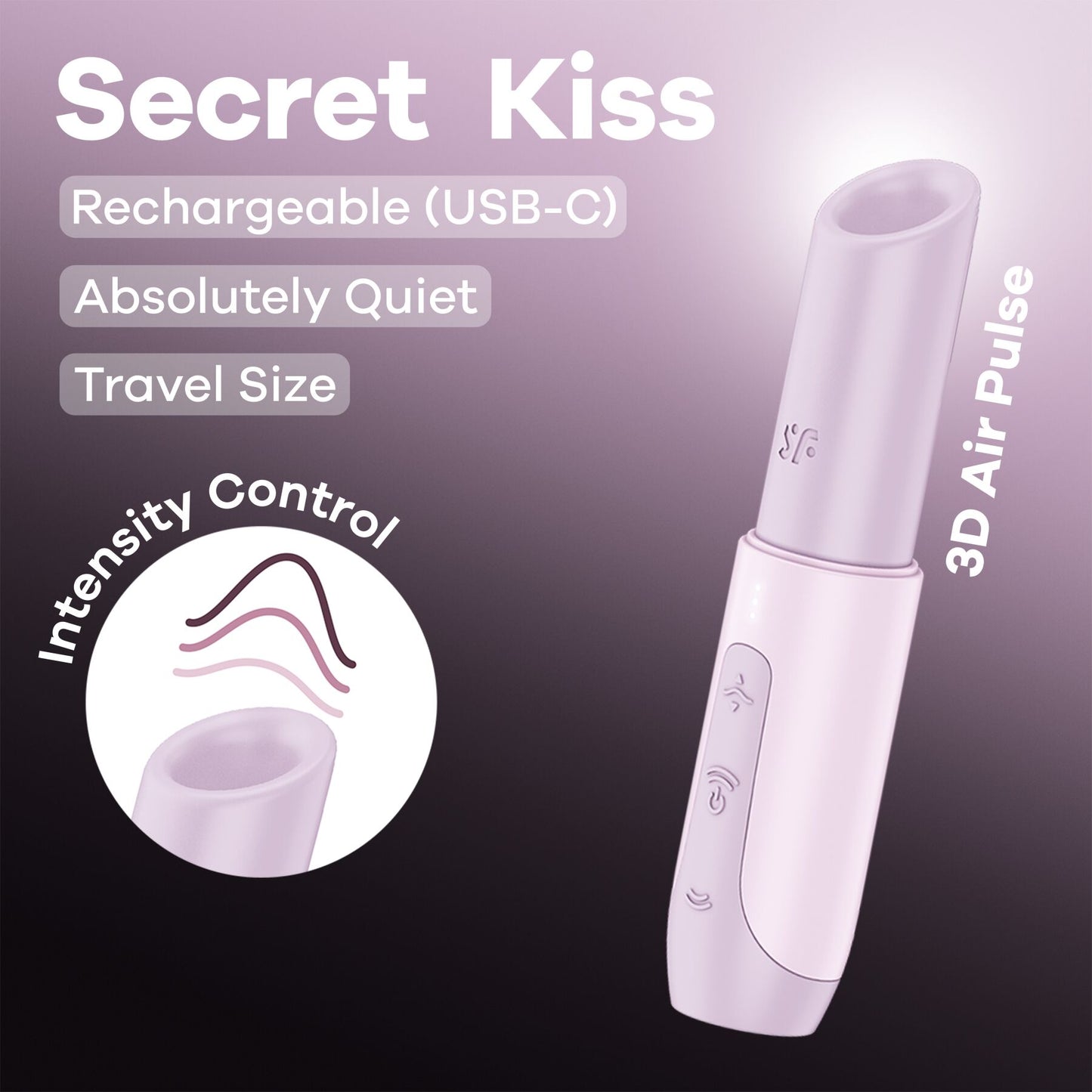 Вакуумний стимулятор Satisfyer Secret Kiss, магнітна технологія 3D Air Pulse